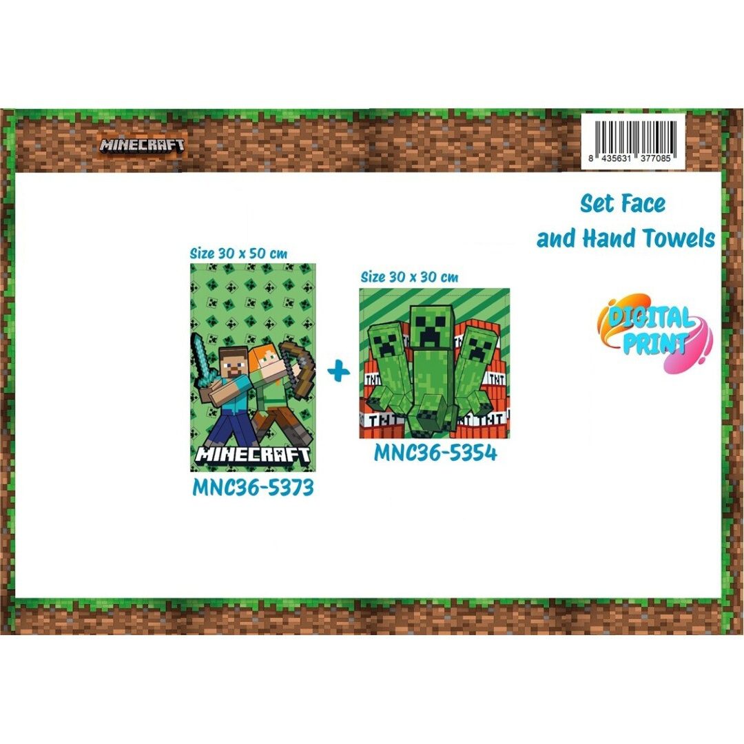 Set toallas Minecraft mano-cara