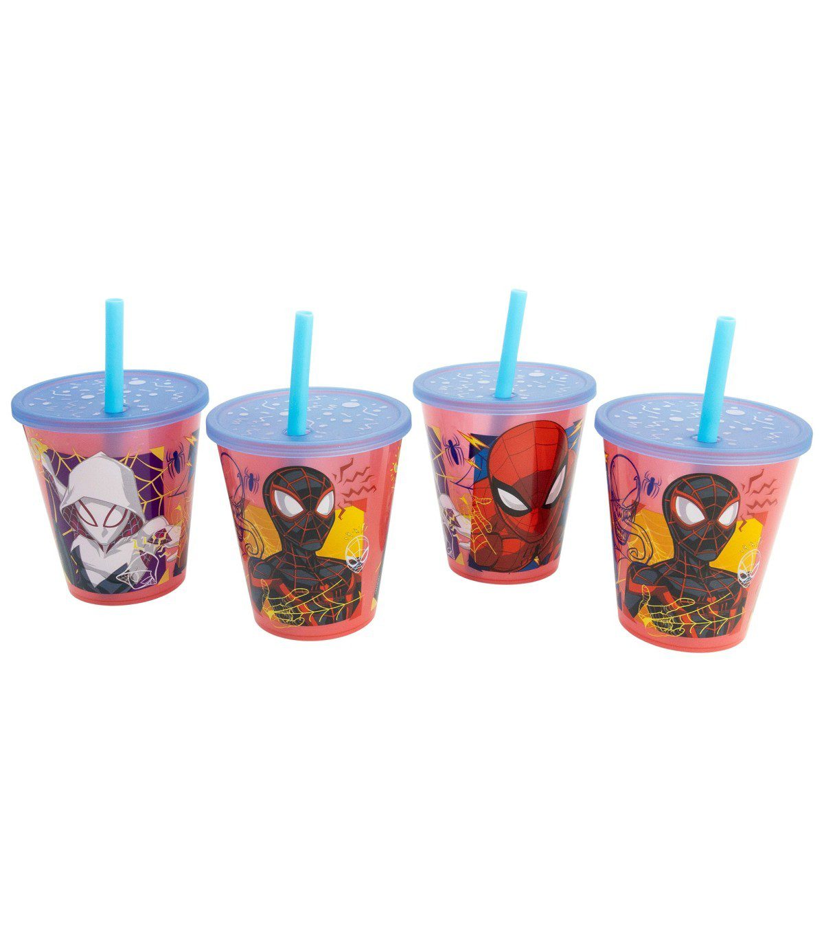 Set 4 vasos caña Spiderman 285ml pp joy