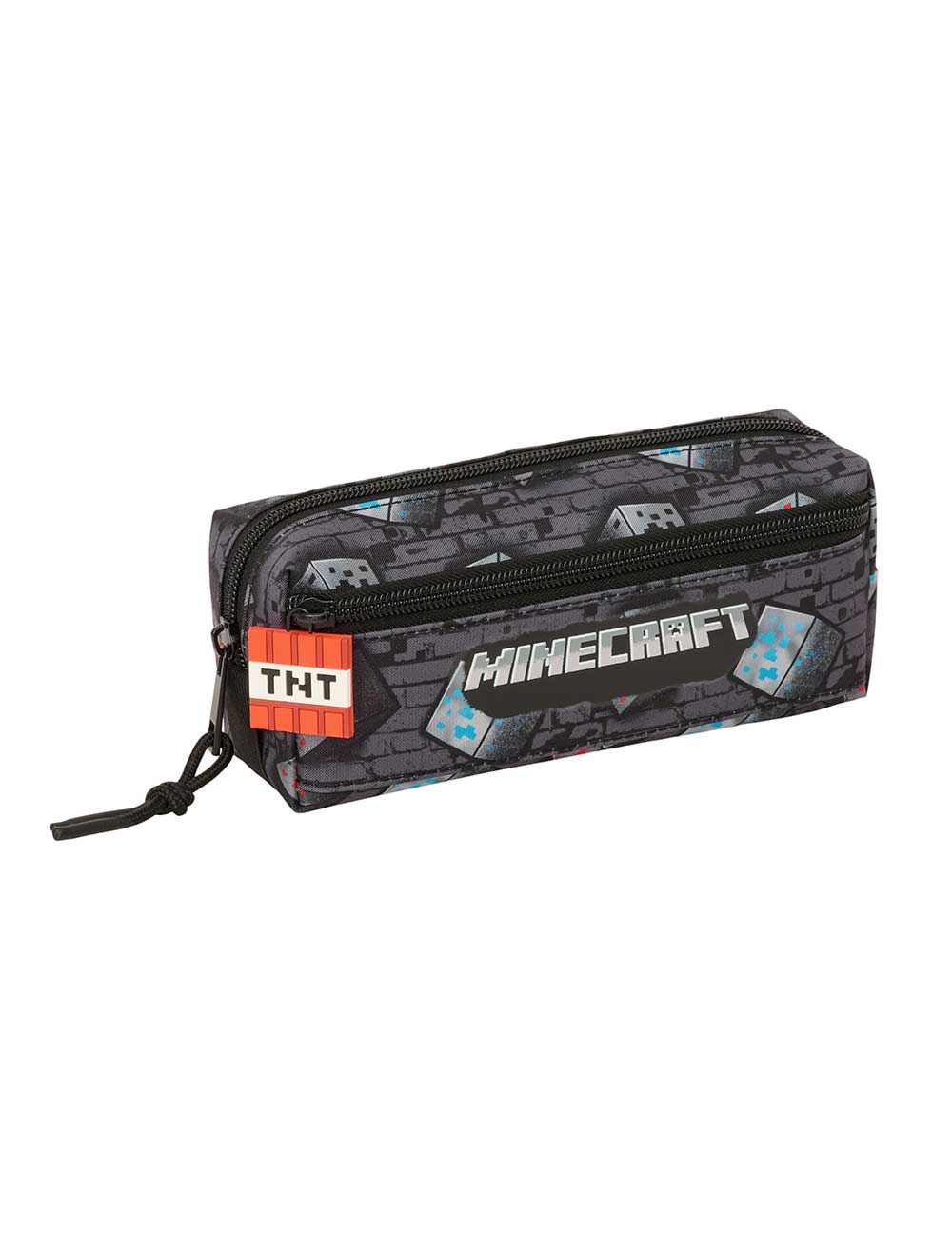 Estuche triple Minecraft c/goma elast. 22cm
