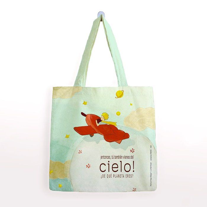 Bolsa algodón avión El Principito pequeña