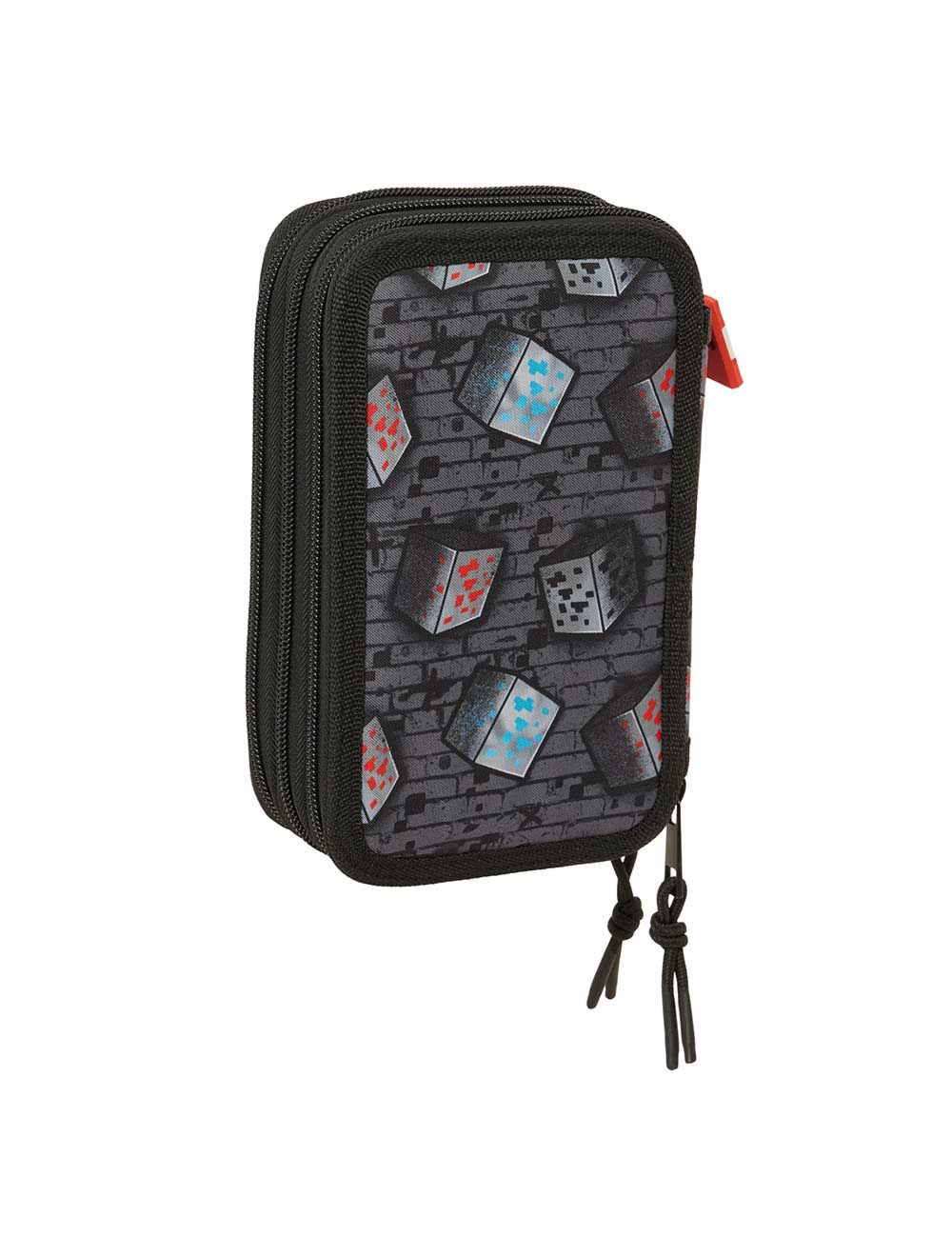 Plumier triple 37 pcs Minecraft Graffiti - Imagen 2
