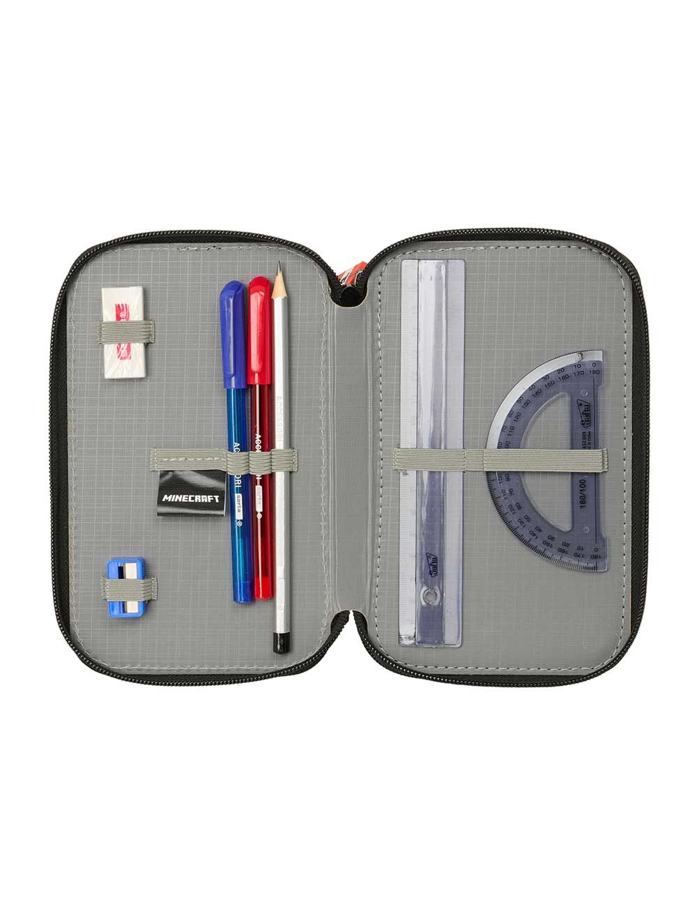 Plumier triple 37 pcs Minecraft Graffiti - Imagen 4