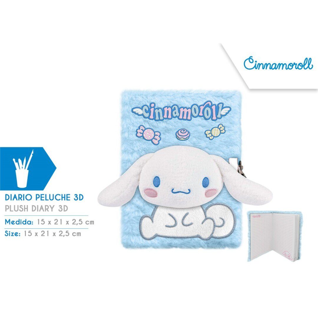 Diario con candado A5 peluche Cinnamoroll