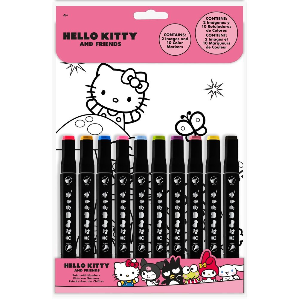 Pinta con números Hello Kitty & Friends