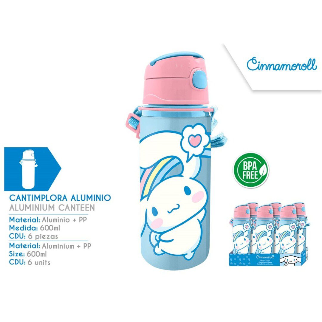 Botella aluminio con asa Cinnamoroll