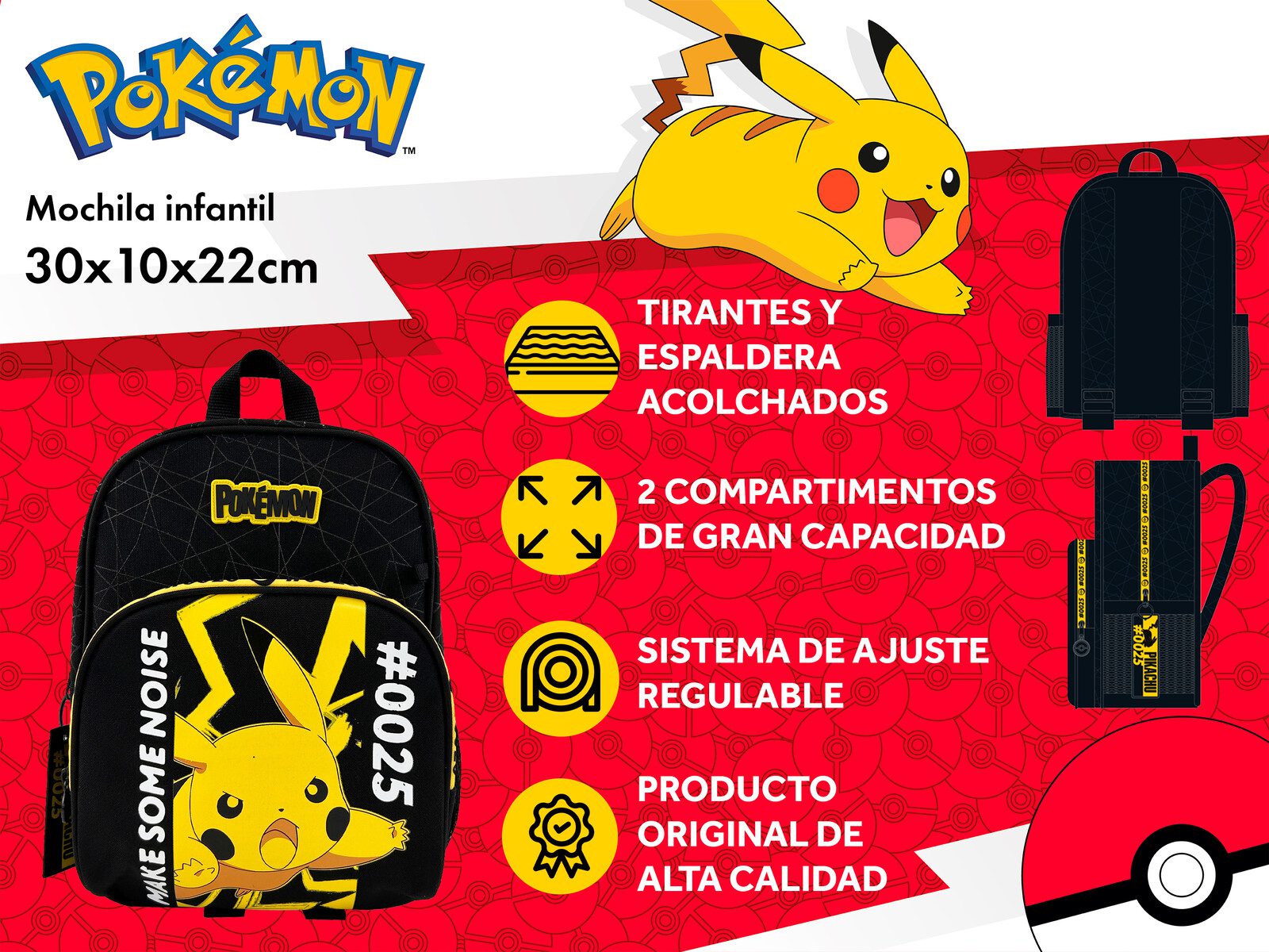 Mochila Pikachu Twilight Champions Pokemon - Imagen 5