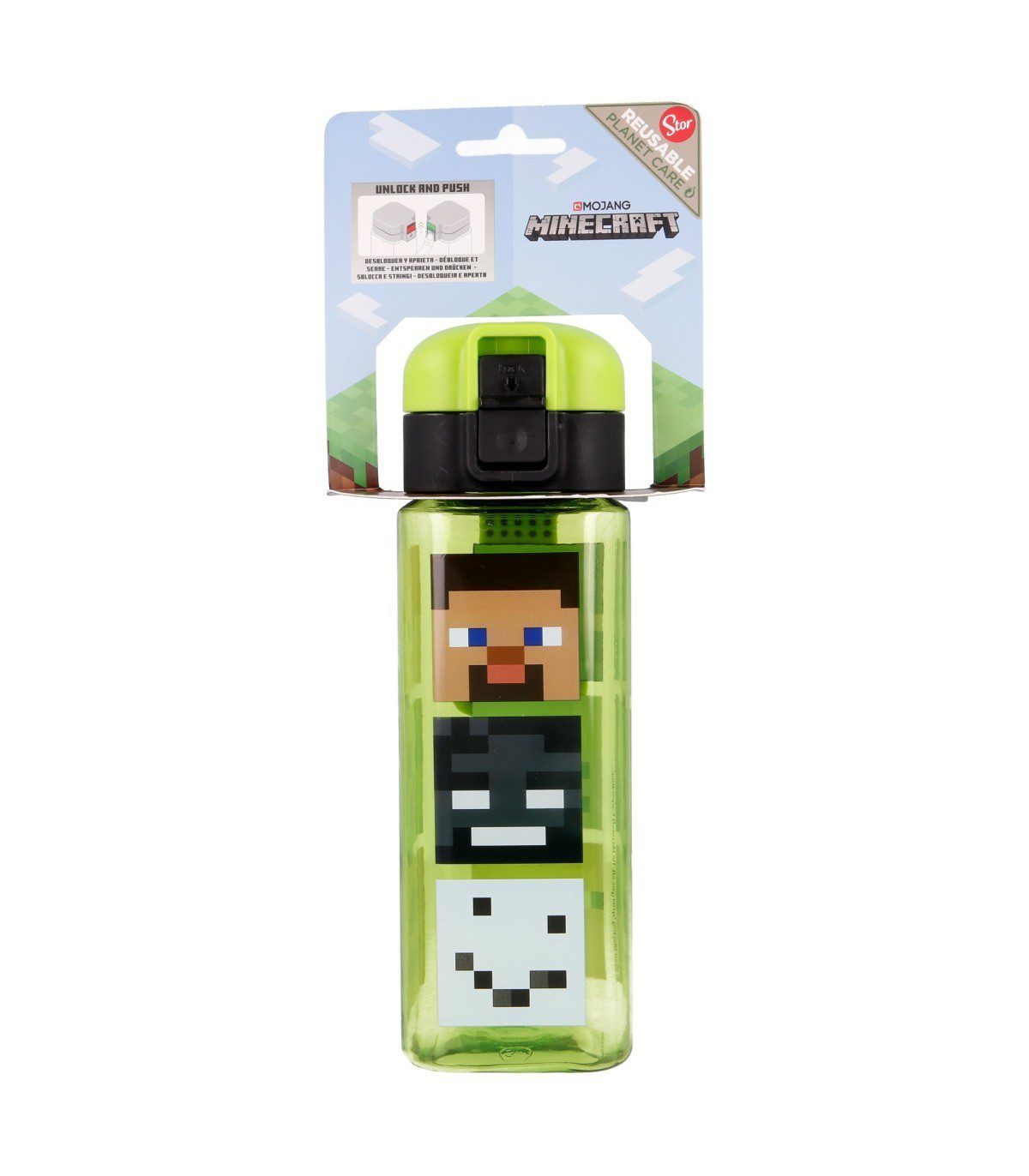 Botella robot Minecraft 550ml con cierre
