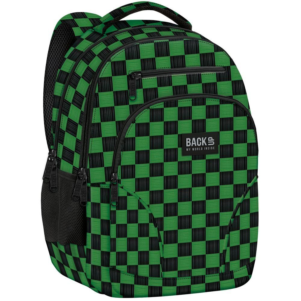 Mochila doble cuadros verde/negro