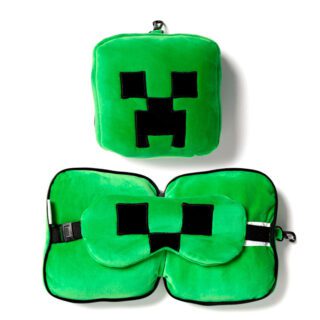 Almohada viaje antifaz Creeper Minecraft relaxeazz