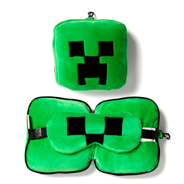 Almohada viaje antifaz Creeper Minecraft relaxeazz