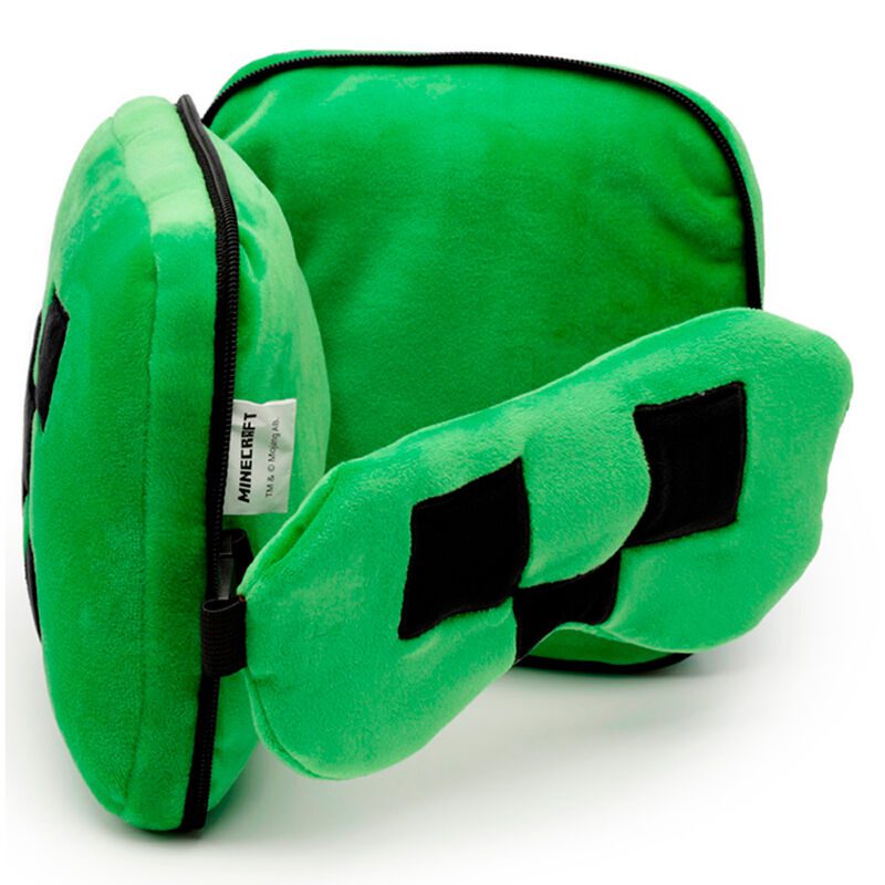 Almohada viaje antifaz Creeper Minecraft relaxeazz - Imagen 3