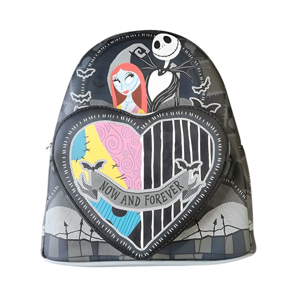 Mochila corazón partido Jack y Sally Pesadilla Antes de Navidad